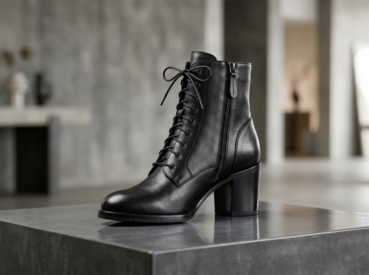 MS-05 Ankle Lace-Up Heeled Boots