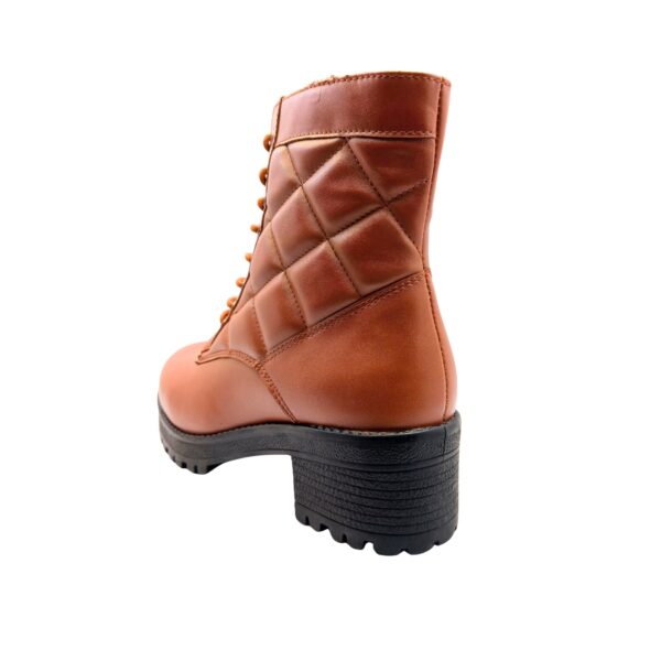 Art.no-MS-05 Ankle Side Zip & Lace Up High Top Block Heeled Boots - Image 4