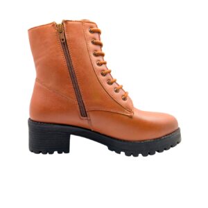 Art.no-MS-05 Ankle Side Zip & Lace Up High Top Block Heeled Boots