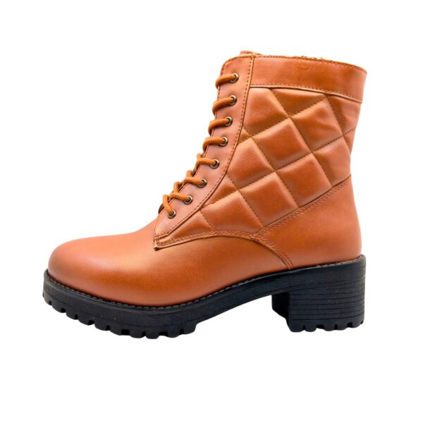 Art.no-MS-05 Ankle Side Zip & Lace Up High Top Block Heeled Boots - Image 2