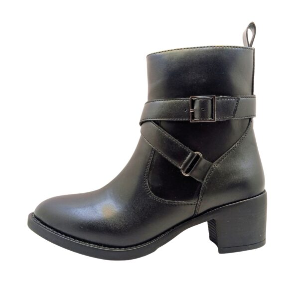 Art.no-MS-212 Strap Ankle Side Zip High Top Block Heeled Boots - Image 2