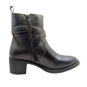 Art.no-MS-212 Strap Ankle Side Zip High Top Block Heeled Boots