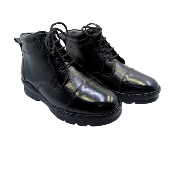 Art.no-PM-23 Genuine Leather Alert PU Sole Black Ankle Boots for ARMY/AIR FORCE/CRPF/NCC - Image 4