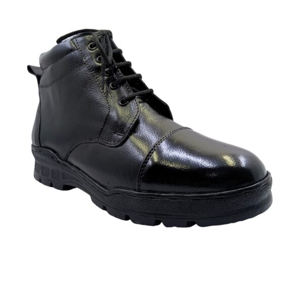 Art.no-PM-23 Genuine Leather Alert PU Sole Black Ankle Boots for ARMY/AIR FORCE/CRPF/NCC - Image 3