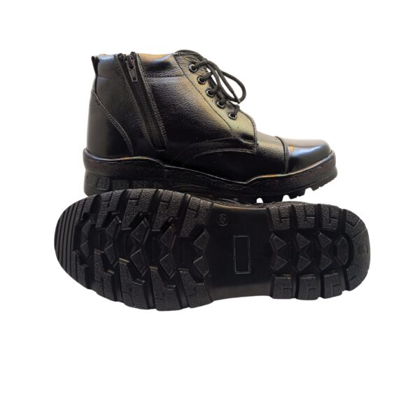 Art.no-PM-05 Genuine Leather Alert PU Sole Side Zip Black Ankle Boots for ARMY/AIR FORCE/CRPF/NCC - Image 4