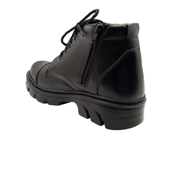 Art.no-PM-05 Genuine Leather Alert Airmix Sole Side Zip Black Ankle Boots for ARMY/AIR FORCE/CRPF/NCC - Image 4
