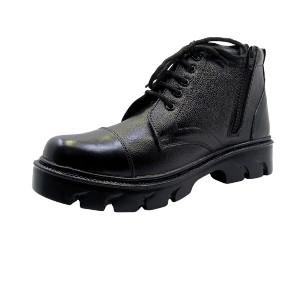 Art.no-PM-05 Genuine Leather Alert Airmix Sole Side Zip Black Ankle Boots for ARMY/AIR FORCE/CRPF/NCC - Image 5