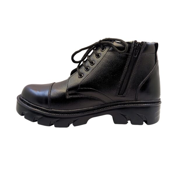 Art.no-PM-05 Genuine Leather Alert Airmix Sole Side Zip Black Ankle Boots for ARMY/AIR FORCE/CRPF/NCC - Image 2