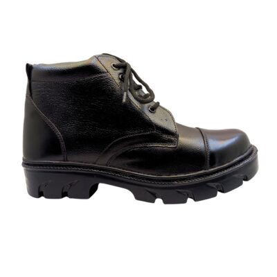 Art.no-PM-05 Genuine Leather Alert Airmix Sole Side Zip Black Ankle Boots for ARMY/AIR FORCE/CRPF/NCC
