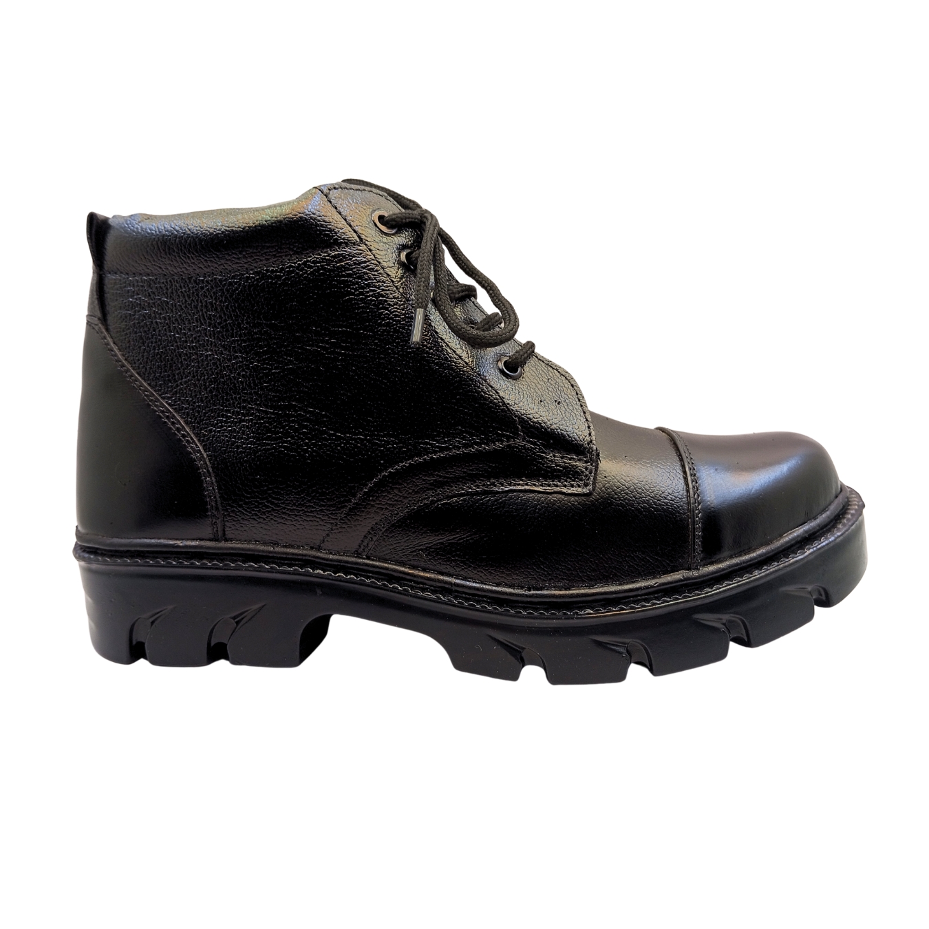 Art.no-PM-05 Genuine Leather Alert Airmix Sole Side Zip Black Ankle Boots for ARMY/AIR FORCE/CRPF/NCC