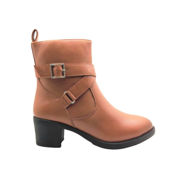 MS 212 Strap Ankle Side Zip High Top Block Heeled Boots