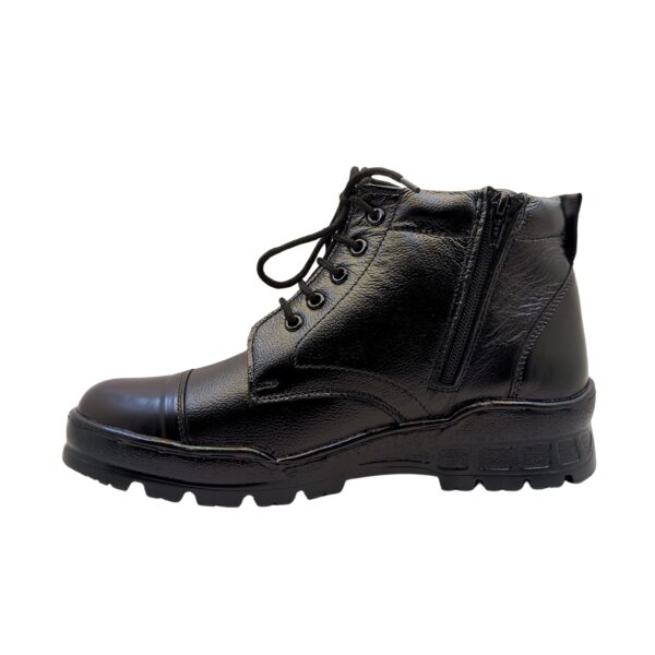 Art.no-PM-05 Genuine Leather Alert PU Sole Side Zip Black Ankle Boots for ARMY/AIR FORCE/CRPF/NCC - Image 2