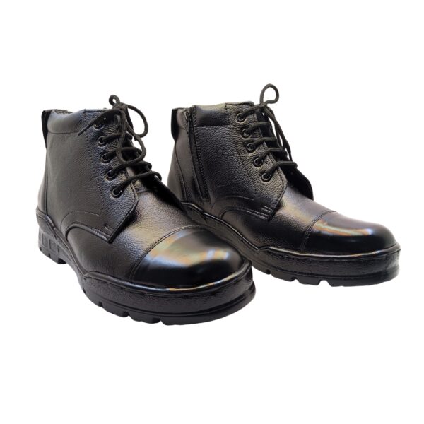 Art.no-PM-05 Genuine Leather Alert PU Sole Side Zip Black Ankle Boots for ARMY/AIR FORCE/CRPF/NCC - Image 3