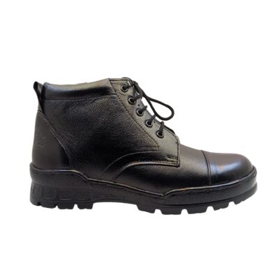 Art.no-PM-05 Genuine Leather Alert PU Sole Side Zip Black Ankle Boots for ARMY/AIR FORCE/CRPF/NCC