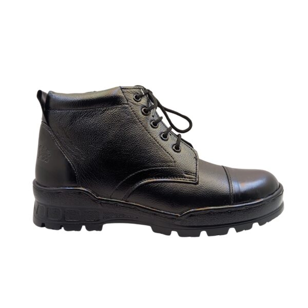 Art.no-PM-05 Genuine Leather Alert PU Sole Side Zip Black Ankle Boots for ARMY/AIR FORCE/CRPF/NCC