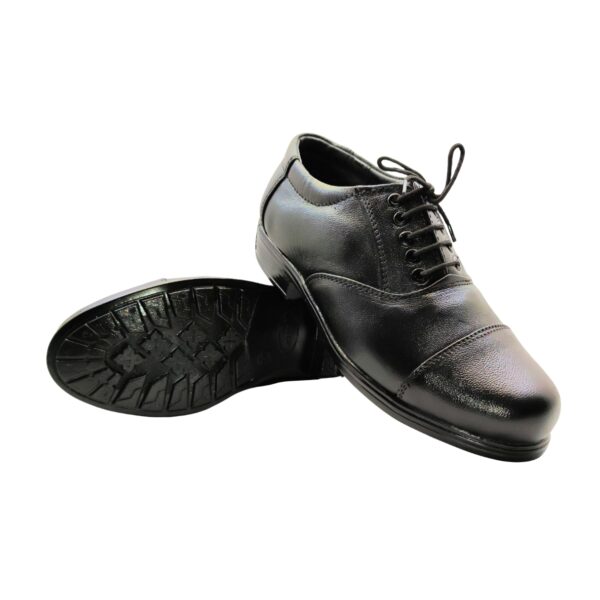 Art.no-PM-55 OX Genuine Leather Alert Air mix Sole OXFORD Black Shoes For Men & Women - Image 5