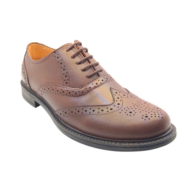 Art.no-RX-100 Premium CRUST Genuine Leather TPR SOLE Brogue High Quality shoe Brown - Image 3