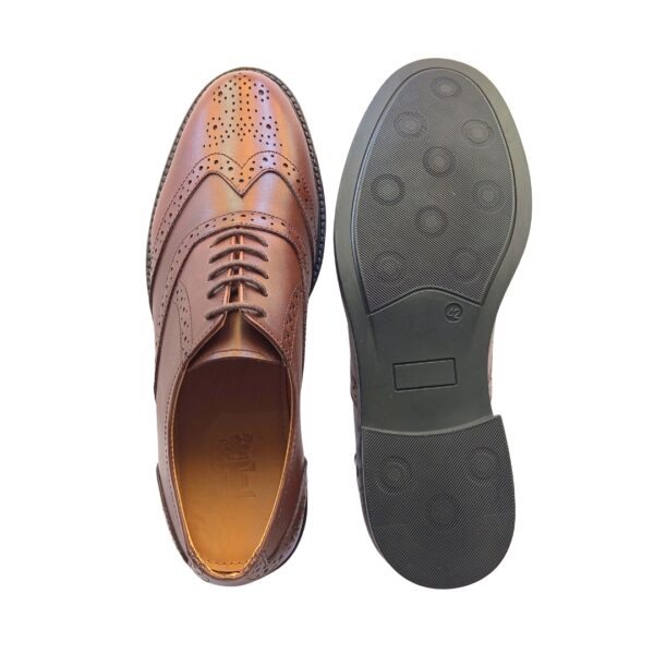 Art.no-RX-100 Premium CRUST Genuine Leather TPR SOLE Brogue High Quality shoe Brown - Image 6