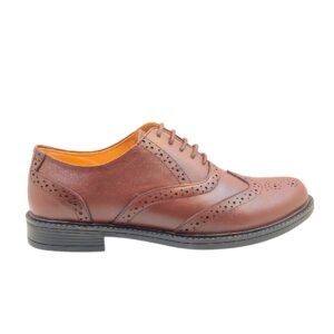 Art.no-RX-100 Premium CRUST Genuine Leather TPR SOLE Brogue High Quality shoe Brown