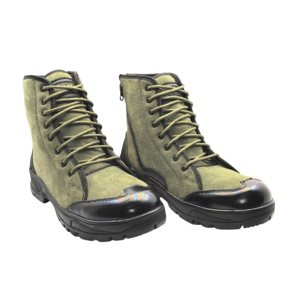 Art.no-MJ 629-Genuine SUEDE Leather Rubber Sole Side Zip Anti Skid Jungle Boots For ARMY/BSF/CRPF - Image 3