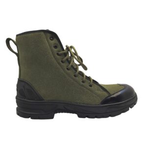 tooshani products TI-1.0 Olive Genuine SUEDE Leather T.P.R Sole Side Zip Anti Skid Jungle Boots For ARMY/BSF/CRPF