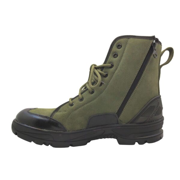 tooshani products (2) TI-1.0 Olive Genuine SUEDE Leather T.P.R Sole Side Zip Anti Skid Jungle Boots For ARMY/BSF/CRPF