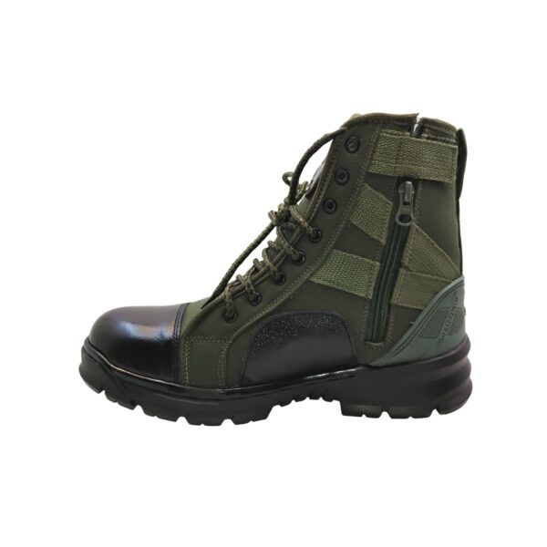 tooshani products (4) TI-Olive Jungle boot Leather Toe Side Zip Light Weight PU Sole