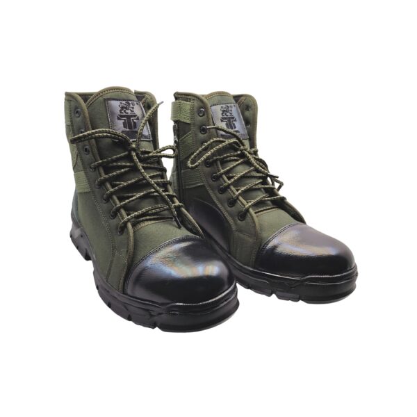tooshani products (5) TI-Olive Jungle boot Leather Toe Side Zip Light Weight PU Sole