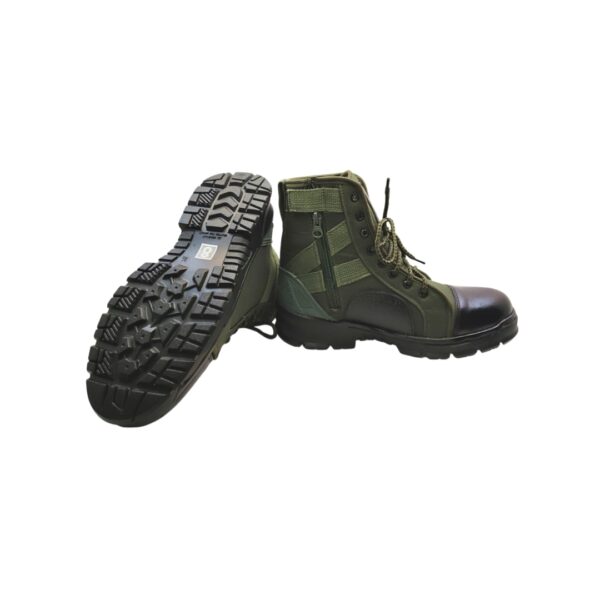 tooshani products (8) TI-Olive Jungle boot Leather Toe Side Zip Light Weight PU Sole